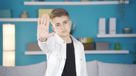 Boy-holding-out-his-palm-to-the-camera-saying-stop.